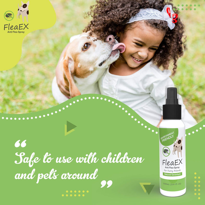 FleaEx Flea Treatment for Dogs & Cats - Natural Dog Flea Treatment Spray for Flea & Tick Prevention - Flea Spray for Dogs & Flea Treatment Cat - Alternative to Flea Shampoo for Dogs & Cats - 100 ml - PawsPlanet Australia