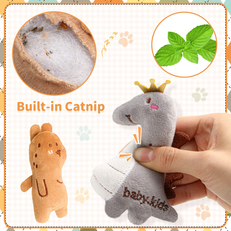 Zhanmai 10 Pieces Plush Cat Chew Toys Catnip Cat Toys Interactive Cat Catnip Toys Cute Entertaining Toys for Cat Pet Kitten Indoor Playing Teeth Cleaning Claw Grinding - PawsPlanet Australia