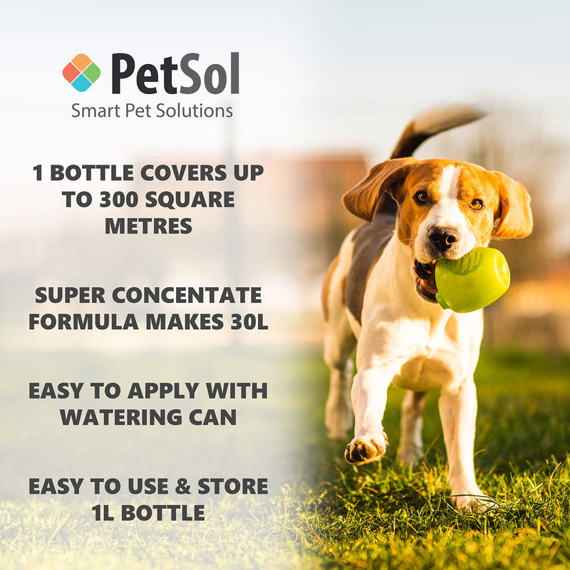 PetSol Artificial Grass Cleaner For Dogs & Pet Friendly 3 in 1 Super Concentrate Makes 30 Litres. Disinfectant, Deodoriser, Urine Remover. Kills Moss & Algae. Freshly Cut Grass Fragrance (1000ml) 1 l (Pack of 1) - PawsPlanet Australia