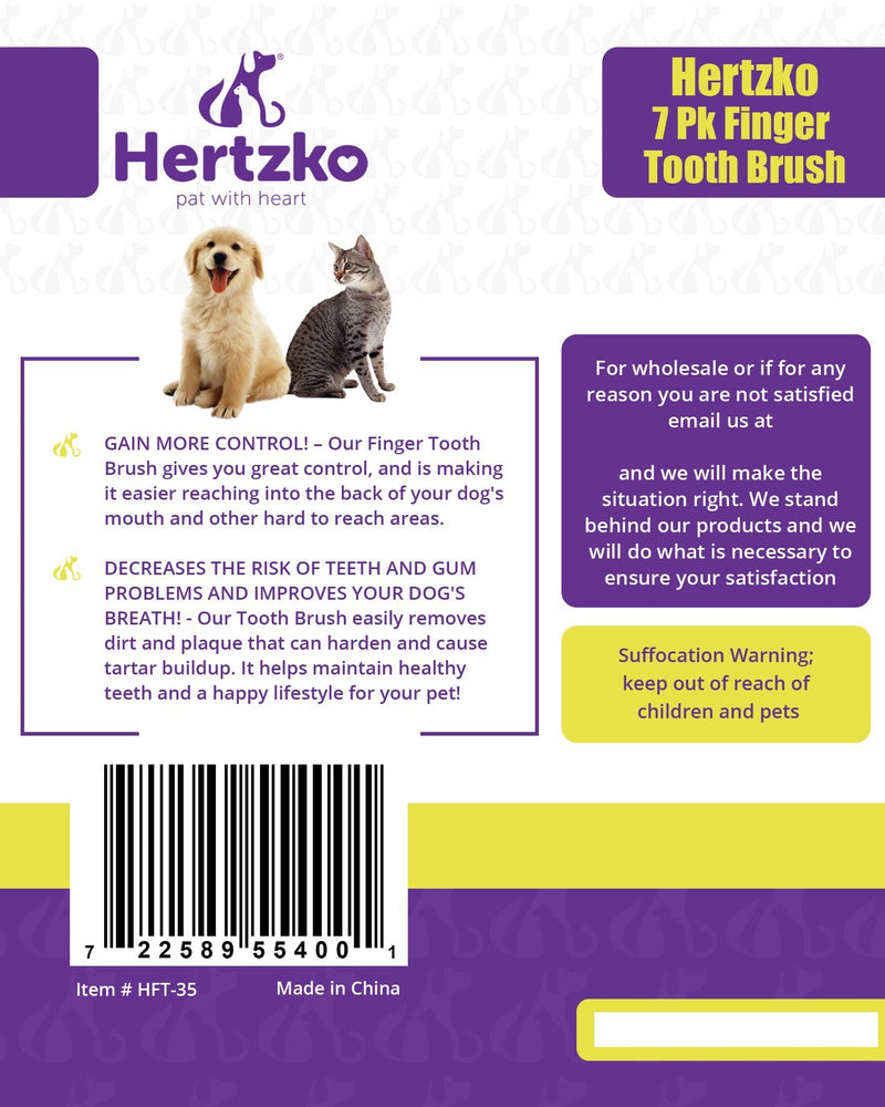 Dogs and Cat Finger Tooth Brush by Hertzko – Pk Includes 7 Finger Brushes - Gives Great Control to Reach into The Back of Your Dogs Mouth - Decreases Teeth and Gum Problems - Advanced Oral Care - PawsPlanet Australia