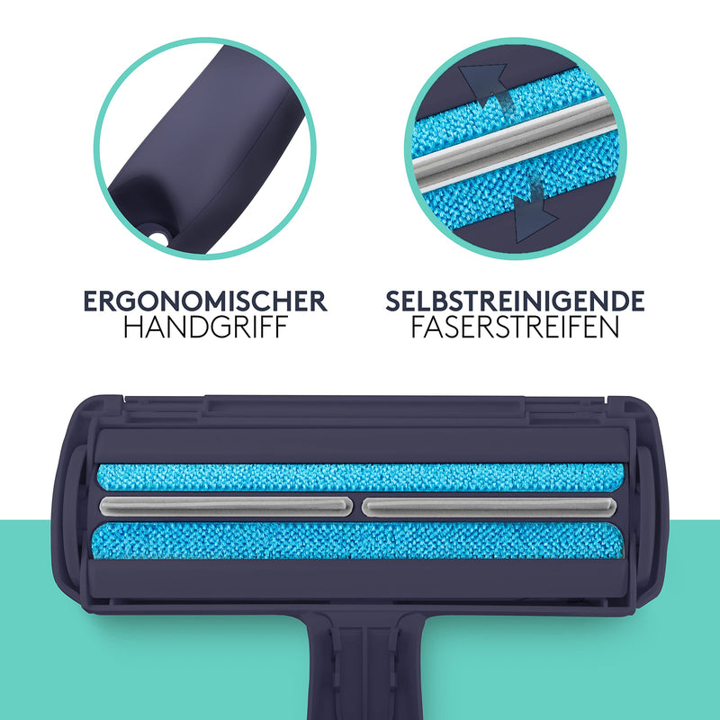 TIERHELD® animal hair remover for clothes, sofa, car - lint roller for animal hair, reusable - cat hair remover - remove dog hair - animal hair brush - lint brush for animal hair - Lint Roller Ocean Blue - PawsPlanet Australia