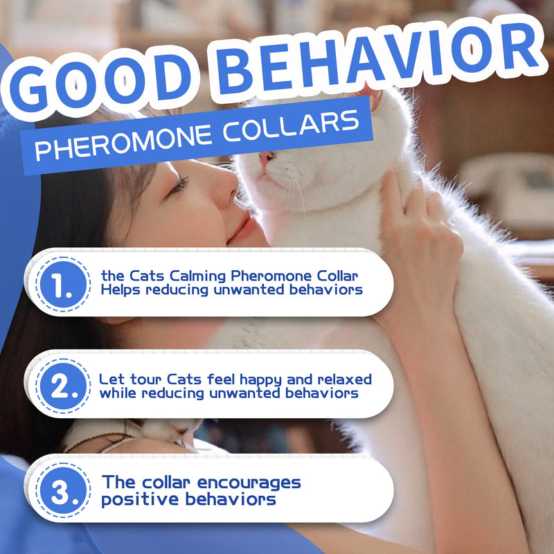 YAODHAOD Calming Collar for Cats, Cat Pheromone Calming Collars Relieve Anxiety Stress Sleep Aid Lasts 60 Days Adjustable Pheromones Calm Relaxing Comfortable Breakaway Collars (14.9 Inch, Sky Blue) 14.9 Inch - PawsPlanet Australia