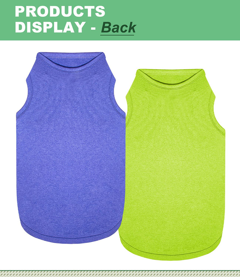 Kickred 2 Pack Summer Dog Shirts, Quick Dry Breathable Dog Clothes Pet Sleeveless Vest, Lightweight Stretchy Tank Top T-Shirts for Small Dogs Puppy Cat Boy Girl, S Deep Blue+Dark Green - PawsPlanet Australia