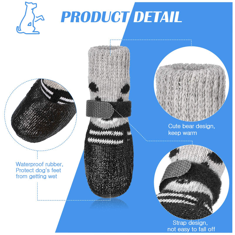 Weewooday 2 Sets Dog Cat Boots Shoes Socks Waterproof Dog Shoes Rain Snow Dog Booties Anti-Slip Dog Sock Shoes with Adjustable Drawstring for Small Puppy S - PawsPlanet Australia