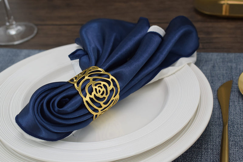 Trslonel Napkin Rings Set of 6, Gold Napkin Rings Round Napkin Holders for Dinner, Birthday, Party, Wedding Banquet, Christmas Table Decoration, Home Decoration Napkin Ring (Golden Rose, 6pcs) Golden Rose - PawsPlanet Australia