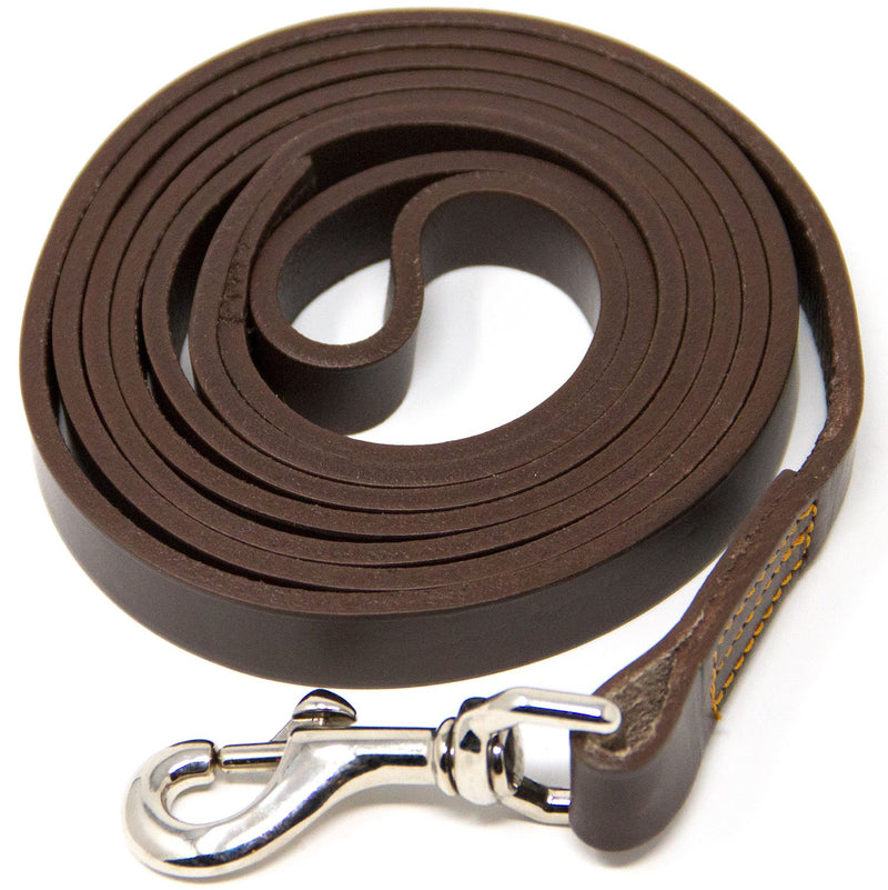 [Australia] - Hero Leather Training Leash - 6 Foot Brown 