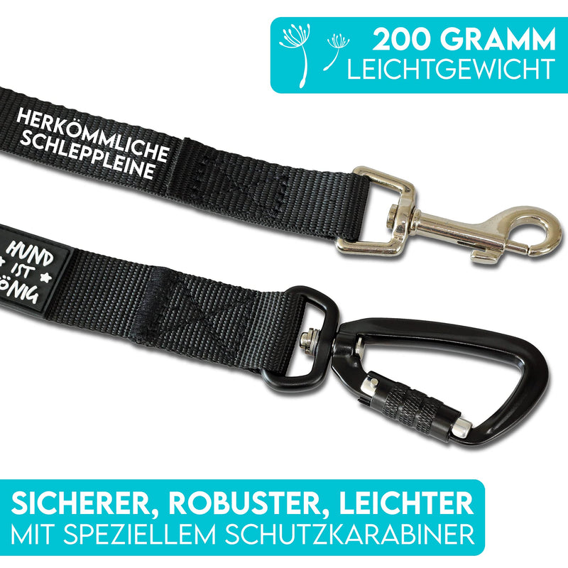 DOG IS KÖNIG® drag leash for dogs - long dog leash 5m / 10m / 15m / 20m with handle padding - robust running leash for dogs with safety carabiner for successful dog training incl. eBook Length: 5m / Width: 2.5cm / Thickness: 1.5mm Black - PawsPlanet Australia