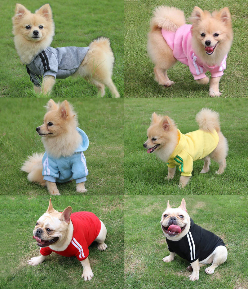 QiCheng&LYS Dog Hoodies Clothes,Pet Puppy Cat Cute Cotton Warm Hoodies Coat Sweater (L, Red/Black) L - PawsPlanet Australia