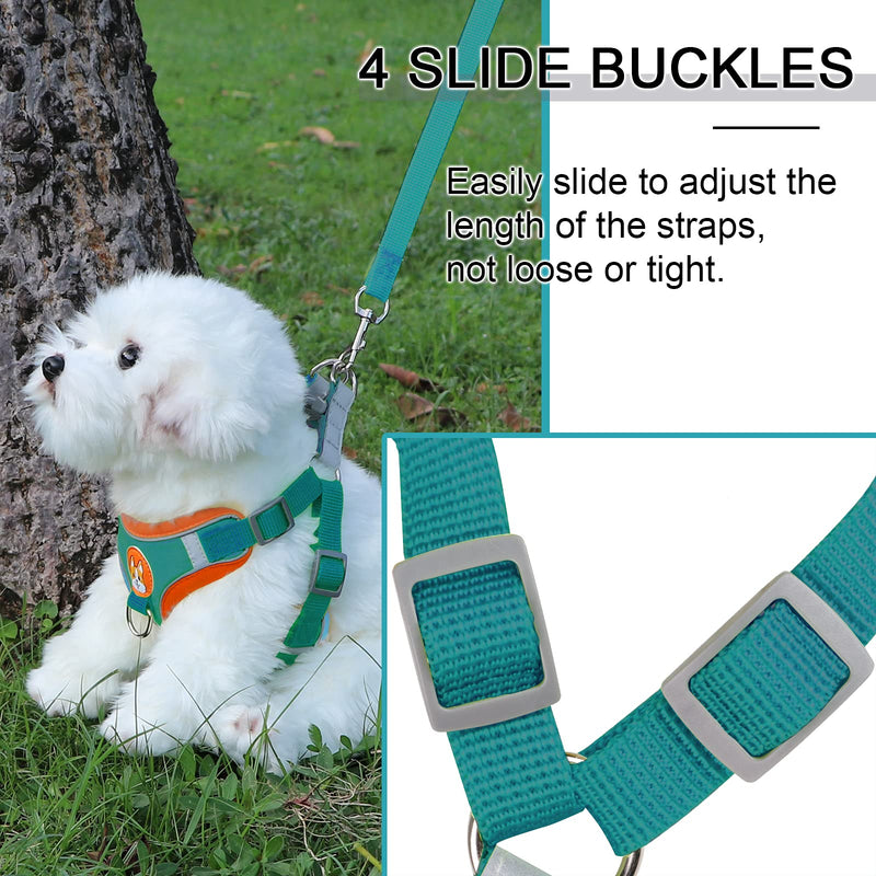 Small Dog Harness, Adjustable No Pull Puppy Harness with Comfort Suede Vest, Reflective Pet Harness and Leash Set for Small Medium Breeds S Blue - PawsPlanet Australia