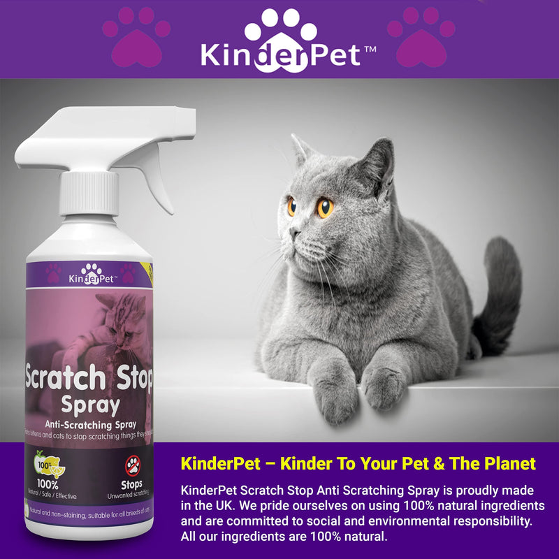 KinderPet Cats? Kittens Scratch Stop ?Anti Scratch Spray Stop Cats Scratching Doors Carpet Walls Furniture Sofa Cat? Kitten ?Scratching Deterrent? ?Repellent 100% Natural 500 ML - PawsPlanet Australia