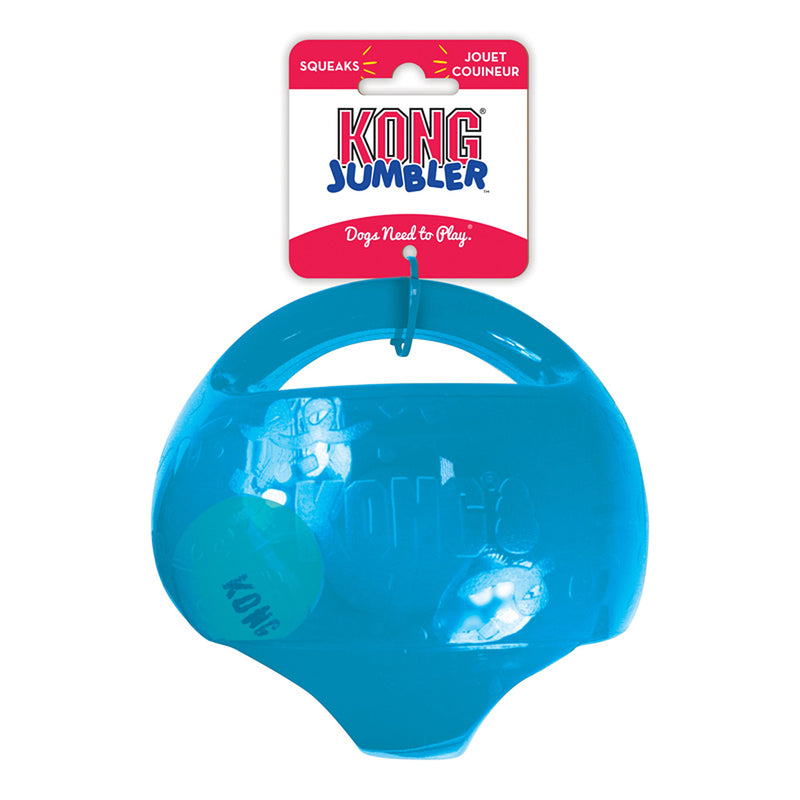 KONG - Jumbler Ball - Interactive Fetch Dog Toy with Tennis Ball (Assorted Colours) - For Large/Extra Large Dogs 1 Count (Pack of 1) - PawsPlanet Australia