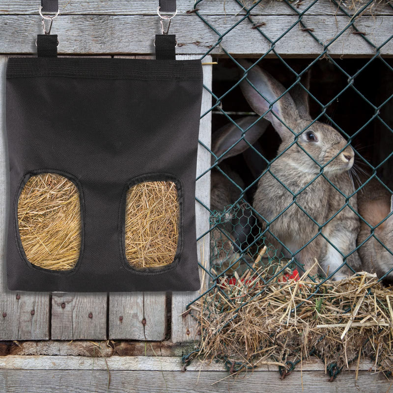 Rabbit Hay Feeder Bag Guinea Pig Hay Feeder Storage Racks 600d Oxford Cloth Fabric Hanging Feeding Hay for Hamsters Bunny Small Animals (2 WINDOWS) 2 WINDOWS - PawsPlanet Australia