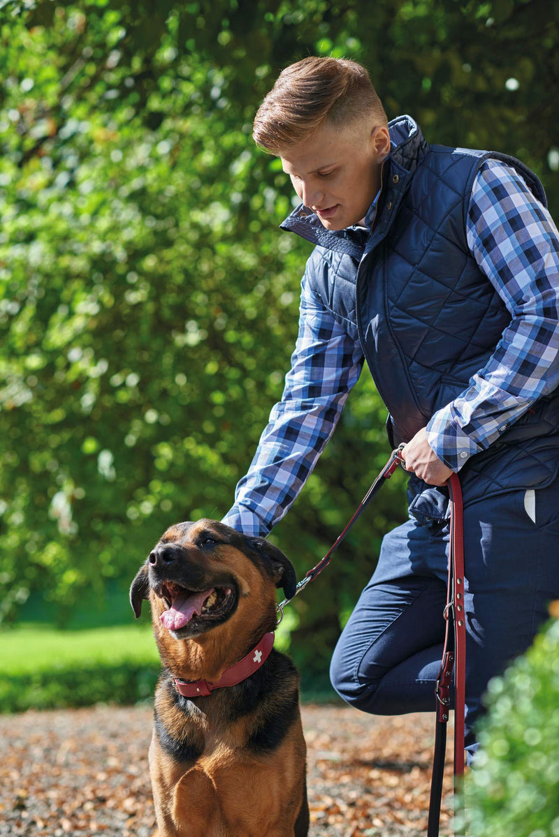 HUNTER Collar Swiss 75 Organic Leather,61,0-68,5 cm, Red/Black 75(61,0-68,5 cm) - PawsPlanet Australia