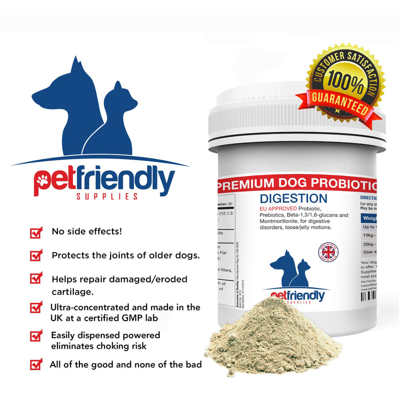 Probiotics for Dogs, Dietary Supplement, Plus Prebiotic Digestive Enzymes, Boosts Canine Immunity and Digestive Health, Made in UK, 150 grams - PawsPlanet Australia