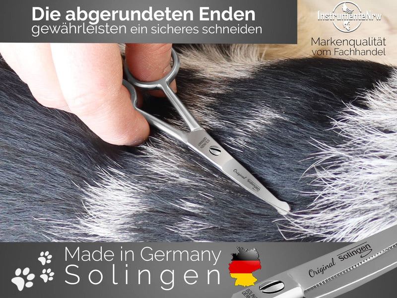 Grooming scissors from Solingen Dog hair scissors Paw scissors with one-sided micro-serration Made in Germany Dog scissors with curved cutting surface for grooming dogs cats pets (11.7 cm) 11.7 cm - PawsPlanet Australia