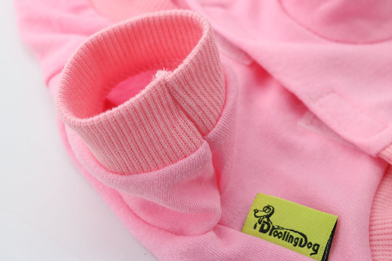 DroolingDog Dog Shirts Dog Clothes Puppy Hoodie Pet T Shirt for Small Dogs, XS X-Small (Under 3.3lb) Pink - PawsPlanet Australia