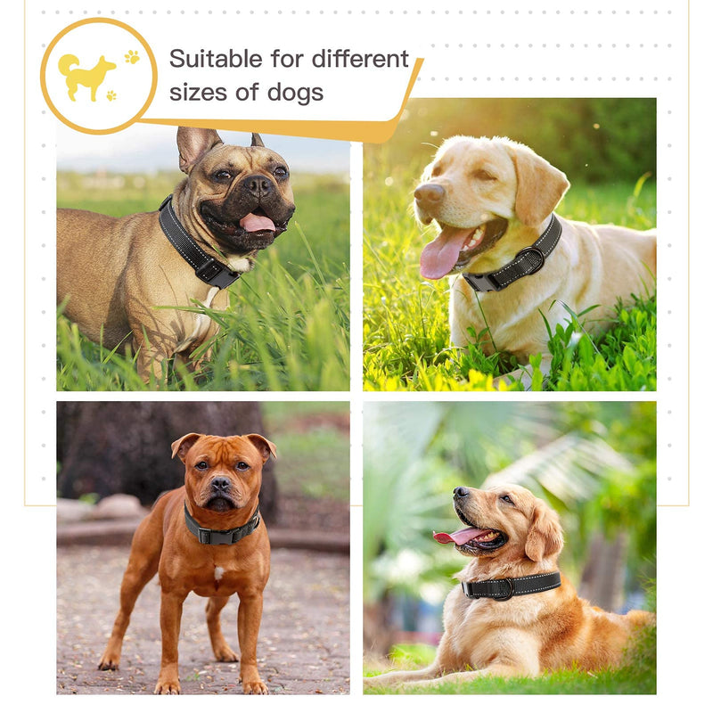 HEELE Dog Collar, Puppy Collar, Dog Collar Small Dog Reflective Soft Neoprene Padded Breathable Nylon, Black, XS XS (Pack of 1) - PawsPlanet Australia