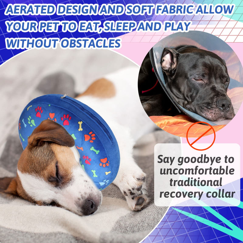 2 Pcs Dog Recovery Collars Cones Dog Inflatable Recovery Collar Adjustable Protective Soft Inflatable Cat Donut Cone Collar with Pump for Recovery After Surgery, Prevent Pets from Biting Scratching - PawsPlanet Australia