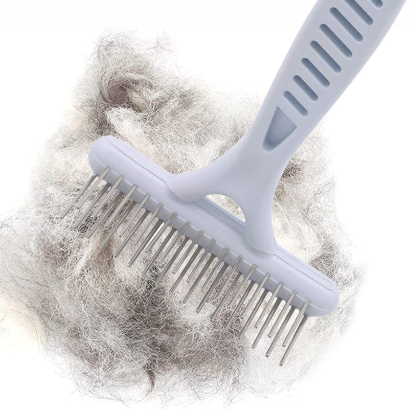 Undercoat Rake Dog Grooming Brush Dematting Self Cleaning Slicker Brush Puppy Brush Double Row Teeth Pin Metal Comb De-Shedding Tool Removes Loose Hair Tangled Knot Detangling Small Cats Pet Cockapoo - PawsPlanet Australia