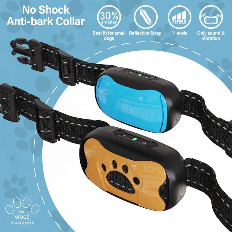 The Woof Whisperer Anti Bark Dog Collar Small Medium Large Dogs STOP BARKING No Shock Vibration Sound Training Collar HUMANE & SAFE Automatic Anti-Bark Barking Deterrent Device - PawsPlanet Australia