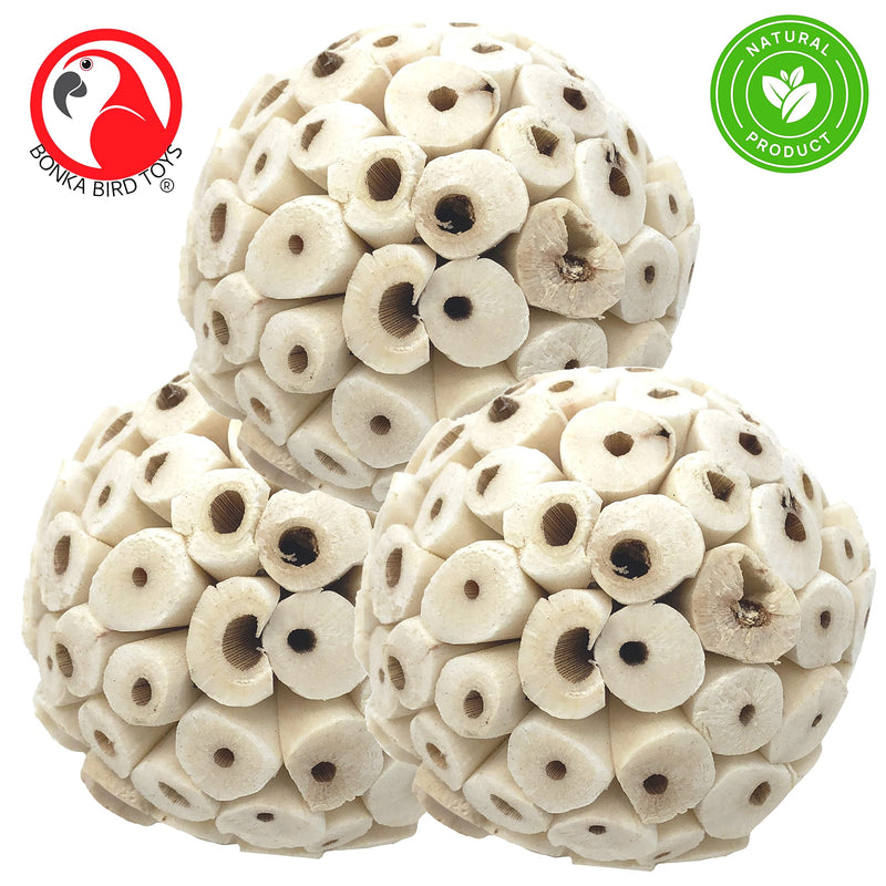 Bonka Bird Toys Natural Sola Ball Soft Chew Shred Foraging Parrot Amazon, Cockatiel, Conure, Quaker, Caique, Eclectus, Budgie, Parakeet, Rabbits, Guinea Pigs, Chinchilla, Bunny. Pack (3) - PawsPlanet Australia