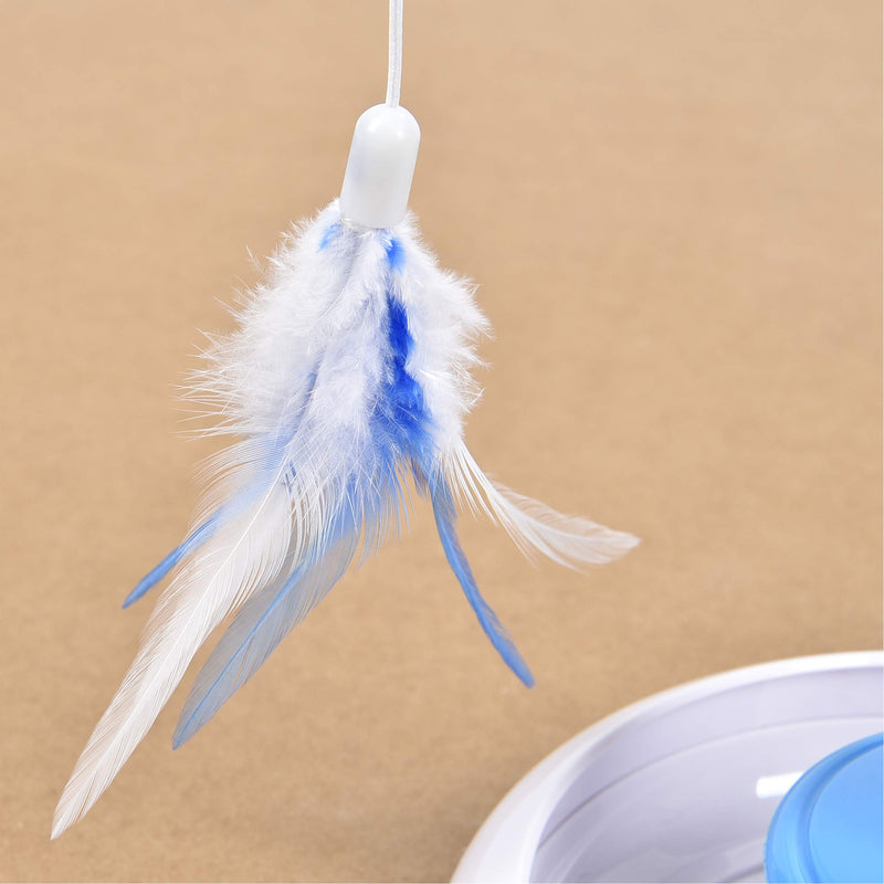 [Australia] - Vealind Electric Interactive Cat Toys for Indoor Cats with 360° Auto Rotating Feather & Ringing Bell Ball House Teaser Toy 