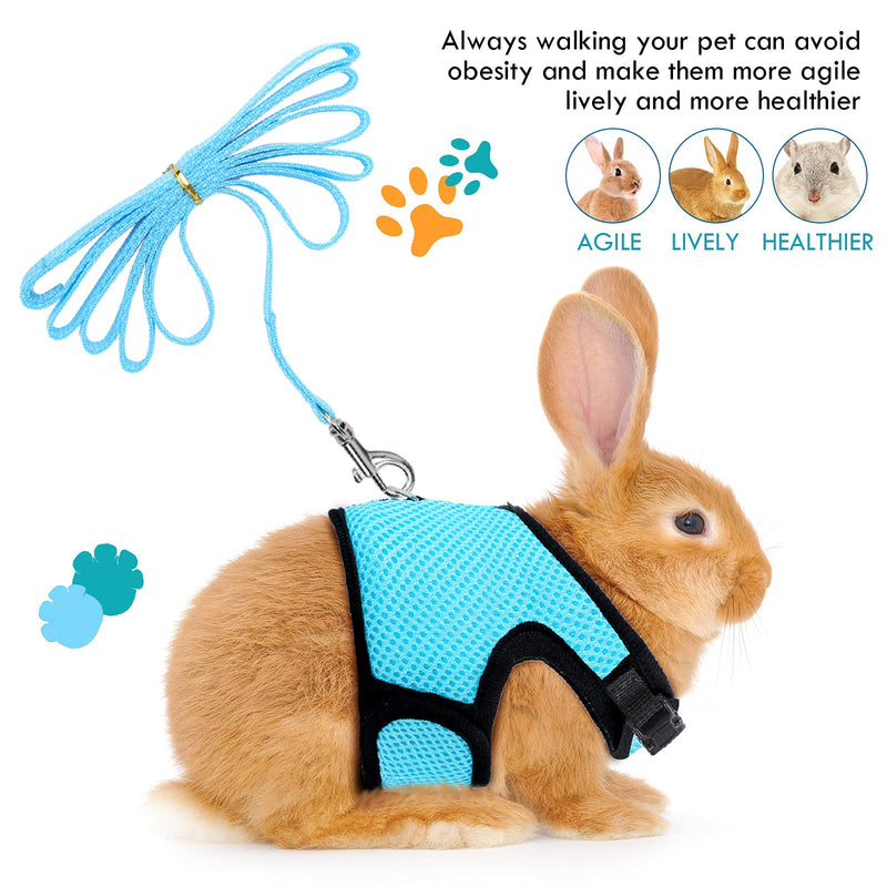 4 Pieces Rabbit Harness and Leash Set Bunny Leash Buckle Breathable Mesh Vest Rabbit Accessories for Kitten Puppy Small Pets Walking - PawsPlanet Australia