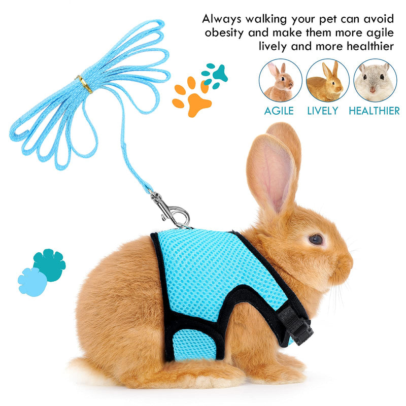 3 Pieces Bunny Rabbit Harness with Leash Adjustable Guinea Pig Harness Rabbit Buckle Breathable Mesh Pet Vest for Bunny Ferret Chinchilla and Similar Small Animals Medium - PawsPlanet Australia