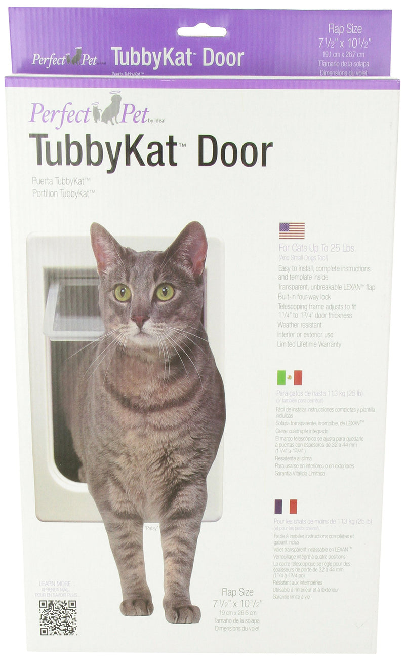 [Australia] - Perfect Pet Tubby Kat Cat Pet Door with 4 Way Lock, 7.5" x 10.5" Unbreakable LEXAN Flap 