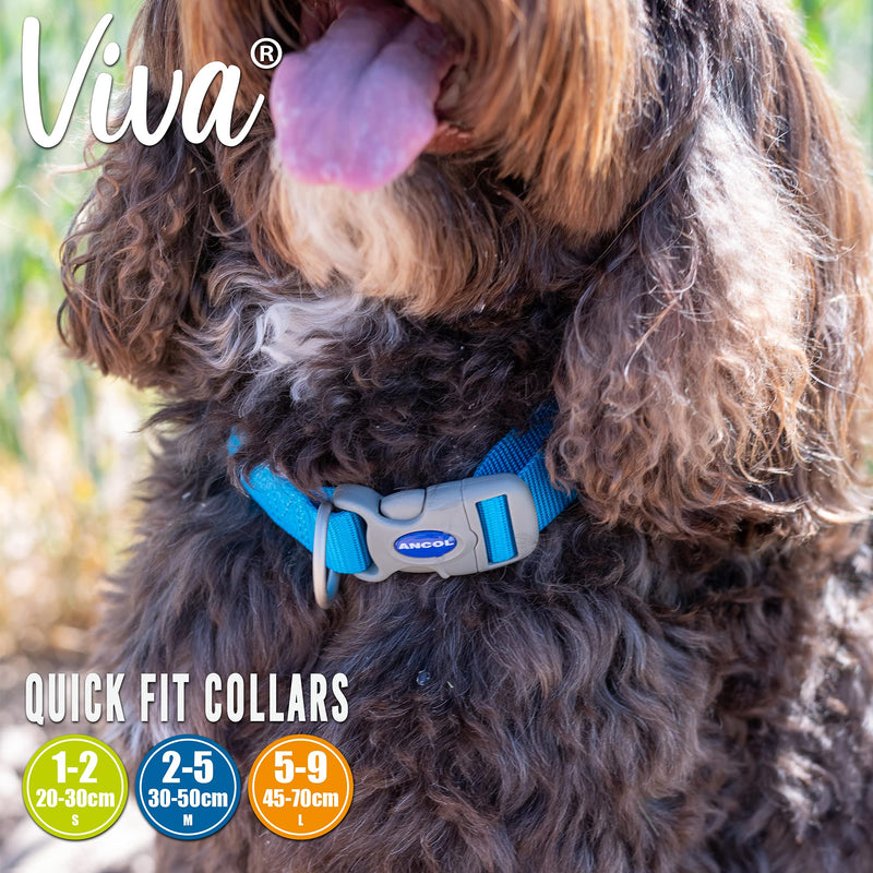 Ancol Viva Adjustable Collar Red, Size 2-5/Medium Fits neck 30-50cm, Quick Fit, Lightweight, Weather Proof - PawsPlanet Australia