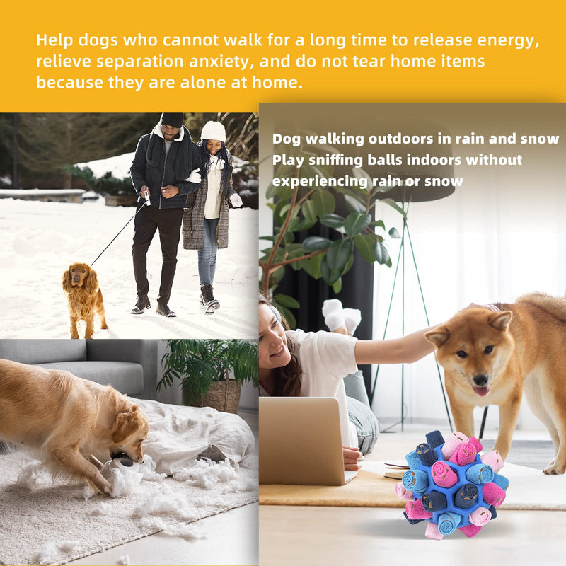 Tesytto Sniffing Ball for Dogs Interactive Dog Toy Encourage Natural Food Ability Slow Food Training Bite Resistant Puppy Play Portable Dog Intelligence Toy (Epic Blue) Epic Blue - PawsPlanet Australia