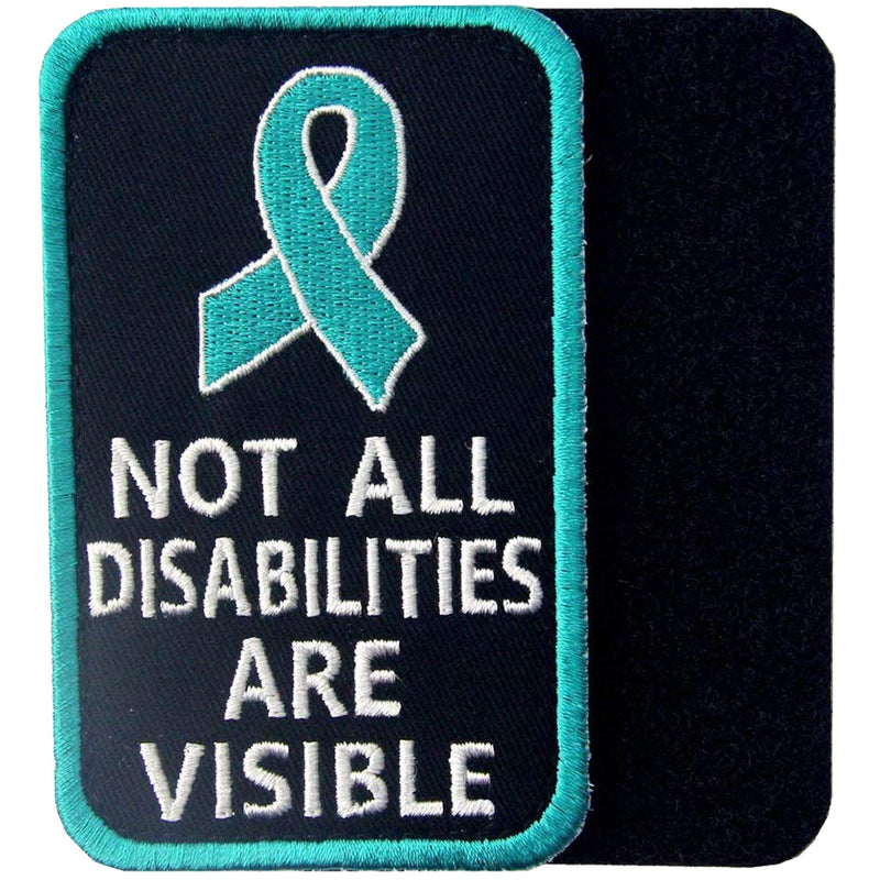 [Australia] - Not All Disabilities are Visible, Service Dog, Ask to Pet Emblem Embroidered Fastener Hook & Loop Patch Appliques Badges for Animal Vest Harnesses, Collars, Leashes 4PCS 