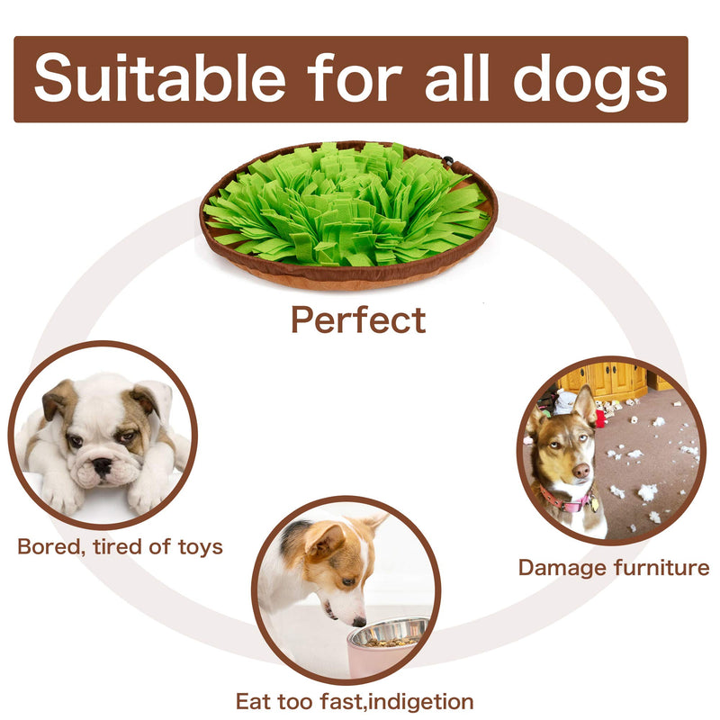 [Australia] - CPOPBOY Snuffle Mat，Dog Snuffle Mat，Nosework for Dogs Large Small Pet Treat Interactive Puzzle Dispenser Toys brown 