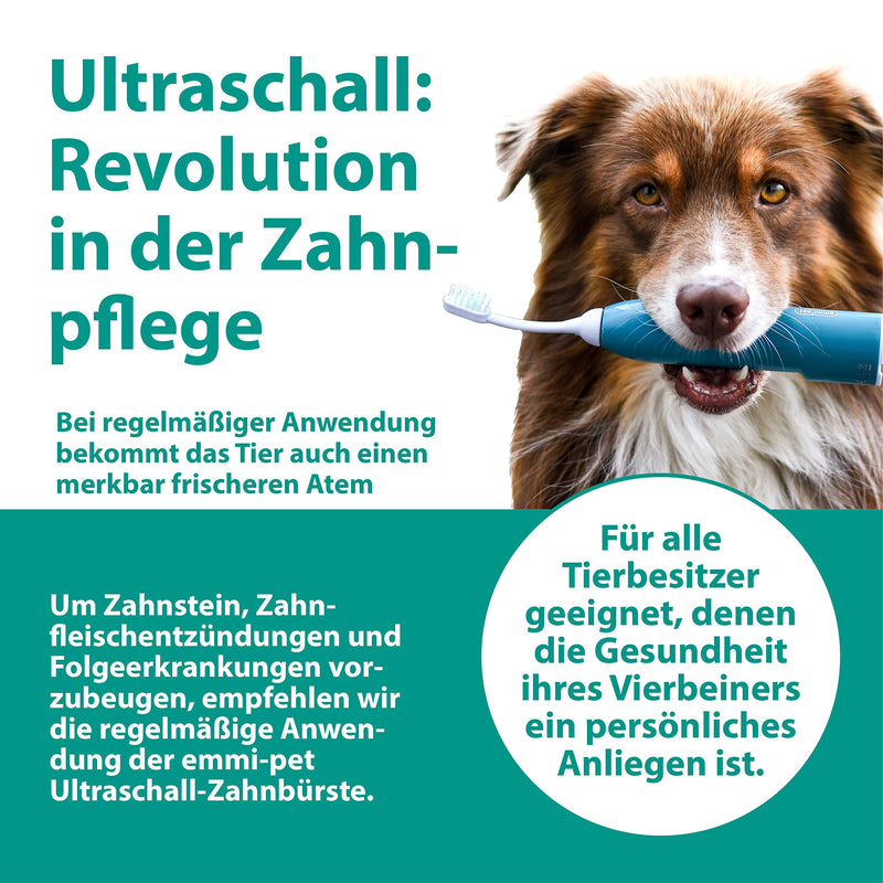 emmi-pet 2x A1 (S) small ultrasonic attachment brushes for emmi-pet 1.0 & 2.0 ultrasonic toothbrush I Prevents tartar, fights bad breath and gum inflammation - silently and without scrubbing - PawsPlanet Australia