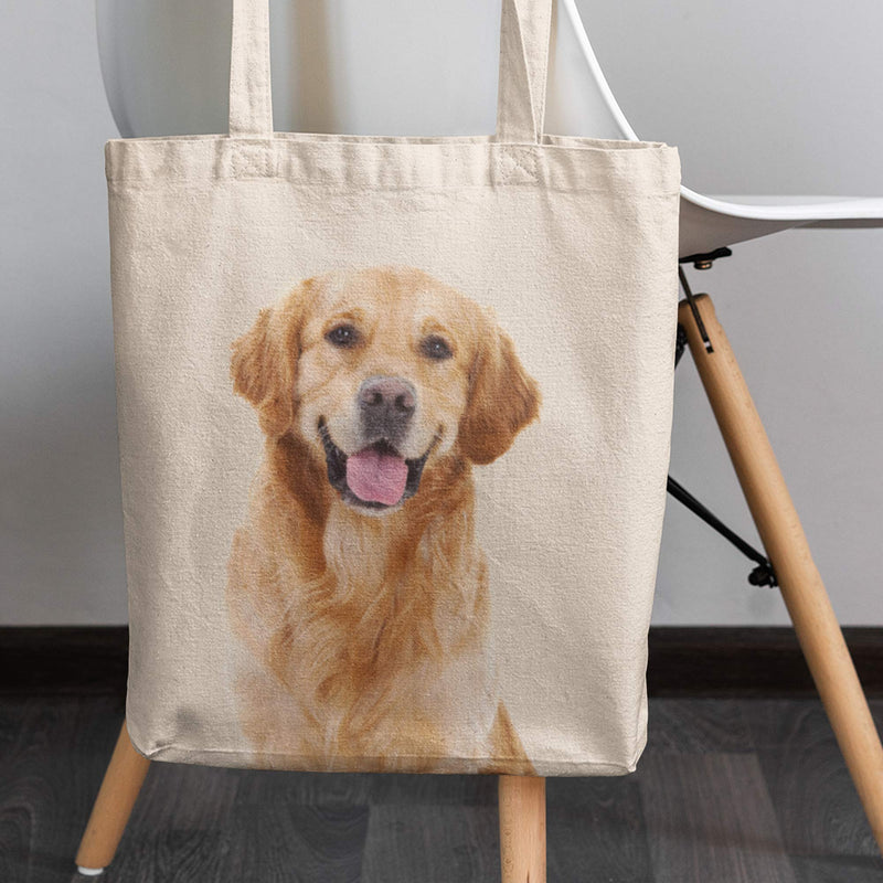 Golden Retriever Tote Reuseable Shopping Bag Novelty Present Gift Printed Eco-Friendly Stylish Long Handled Tote Shoulder Bag, Great Gift Or Present for Any Dog Lover - PawsPlanet Australia