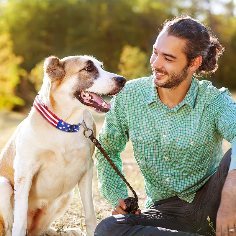 3 Pieces American Flag Dog Collars Adjustable Soft Comfortable Pet Collars for Cats Dogs and Puppies (S) S - PawsPlanet Australia