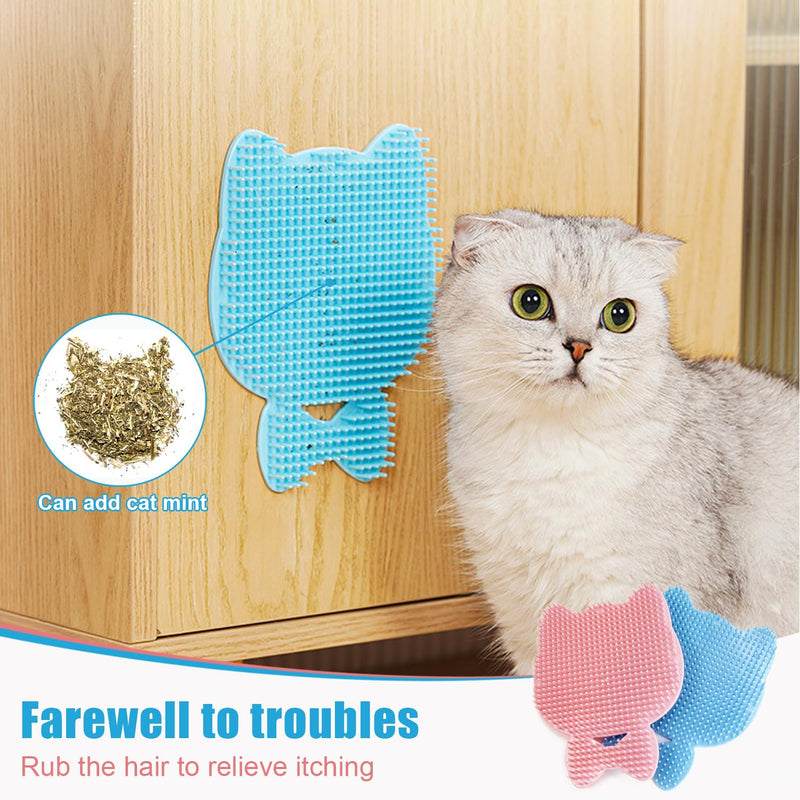 Cat Brush Massage Hair Removal Care Device - Cat Back Care Massager Cat Self Groomer for Massage Grooming and Playing Toy Brush for Kittens and Small Dogs, Pack of 2 - PawsPlanet Australia