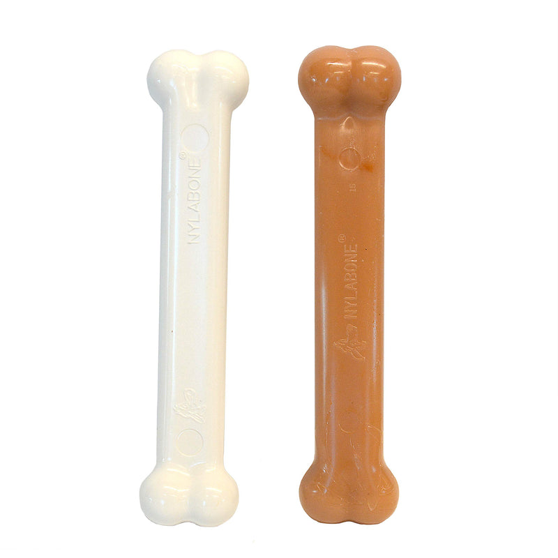 [Australia] - Nylabone Twin Pack Power Chew Flavored Durable Dog Chew Toys Bacon & Chicken Large/Giant - Up to 50 lbs. 