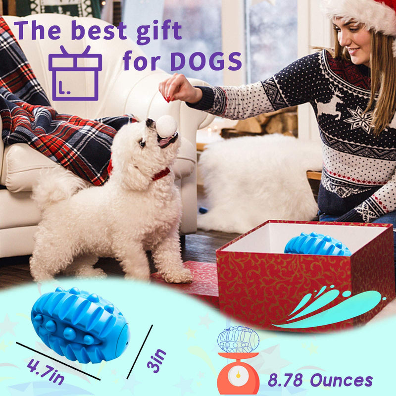 Rmolitty Squeaky Dog Toy for Aggressive Chewers, Indestructible Dog Chew Toy for Aggressive Chewers Tough Durable Dog Chew Toys for Large Medium Breed Dog with Non-Toxic Natural Rubber (Blue 1) Blue 1 - PawsPlanet Australia