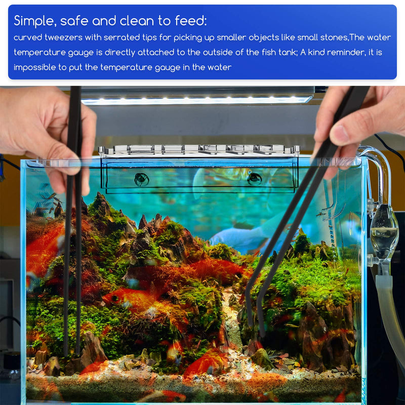 7 Pieces Coral Feeder Set Include 30 cm and 35 cm Long Acrylic Aquarium Marine Fish Reef Feeding Tool, Stainless Steel Straight and Curved Tweezers, Flat Sand Shovel and Elbow Scissor with Tool Holder - PawsPlanet Australia