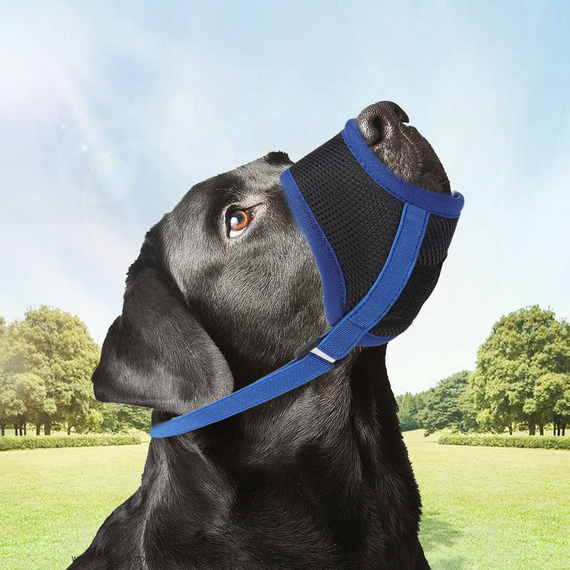 XIXKOLYU Dog Muzzle, Breathable Soft Muzzle for Large Dogs, Anti-Bite Barking, Chewing, No Barking, Air Mesh Dog Muzzle with Reflective and Adjustable, S Code - PawsPlanet Australia