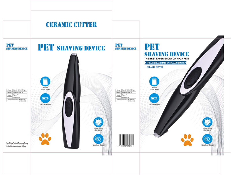 VKTY Pet Hair Shaving Machine, Quiet Cat Dog Electric Hair Clipper Trimmer, Mini Hair Shaving Clipper Device, USB Charging Exquisite Hair Trimmer for Dog Foot Ear Nose Local Trimming - PawsPlanet Australia