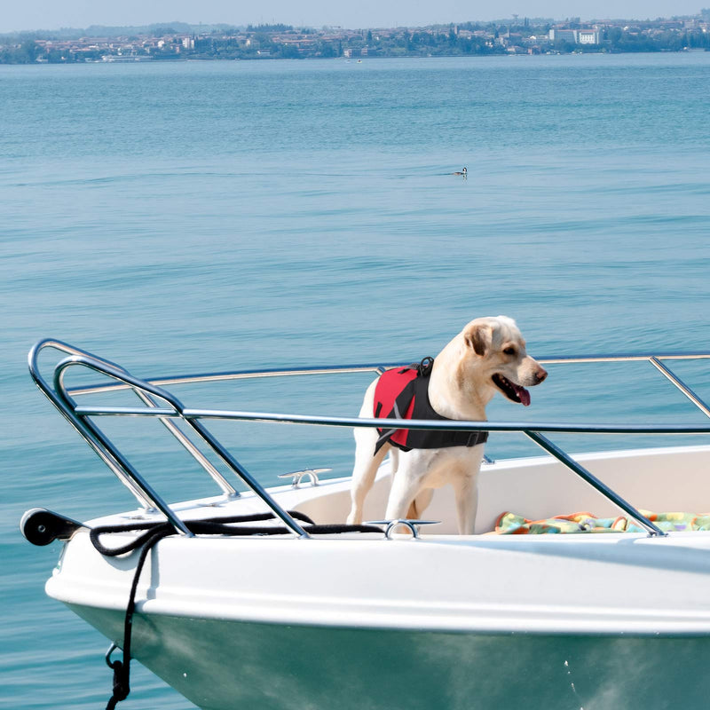 Dog Life Jacket, Adjustable Pet Safety Preserver Lifesaver Vest with Rescue Handle Swimsuit for Small Medium Large Dogs XS Red X-Small - PawsPlanet Australia