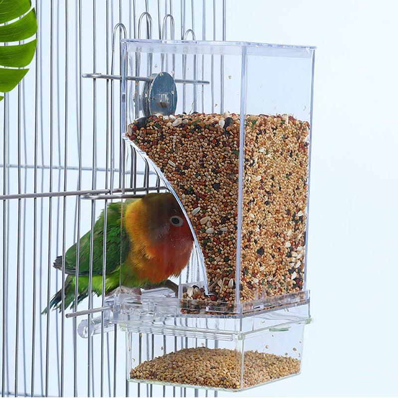Hamiledyi No Mess Bird Feeders Automatic Parrot Feeder Drinker Acrylic Seed Food Container Parakeet Water Dispenser Cage Accessories for Lovebirds Budgies Canary Finch - PawsPlanet Australia