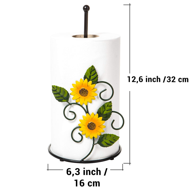 Sunflower Paper Towel Holder - Sunflower Kitchen Decor and Accessories for Decorations - Farmhouse Paper Towel Holder Stuff - Black Metal Rustic Stand for Countertop - PawsPlanet Australia