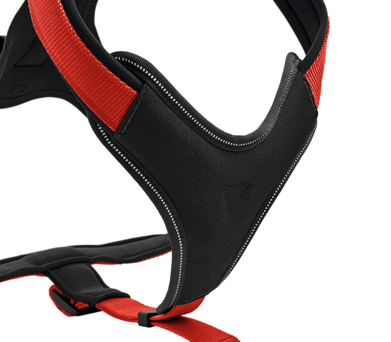 HUNTER NEOPREN dog harness, nylon, padded with neoprene, for sport and leisure,red / black, nylon, neoprene,53-65,M 53-65 red / black, nylon, neoprene - PawsPlanet Australia