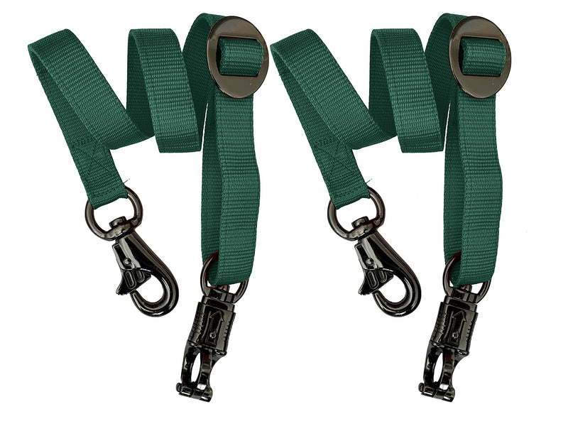 Majestic Ally Pack of 2, Double Thick Trailer Tie for Horse Haulage, Cross tie with Adjustable Buckle, Panic Snap and Bull Snap – 1 Inch by 36 Inch Hunter Green - PawsPlanet Australia