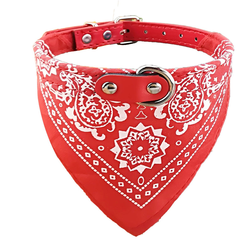 Newtensina Fashion Dog Bandana Collar Dog Collar Boy Medium Bandana Puppy Bandana with Collar for Dogs - Red - XL red - PawsPlanet Australia