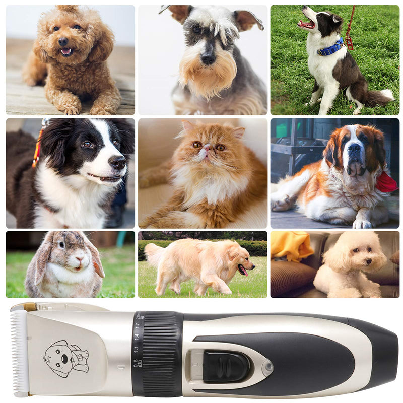 Pet Dog Grooming Clippers, Rechargeable Low Noise Cordless Pet Clippers,Professional Dog Hair Trimmer Grooming Kit Dog Shaver with 8 Comb, Quiet Electric Cat Shears for All Pets - PawsPlanet Australia