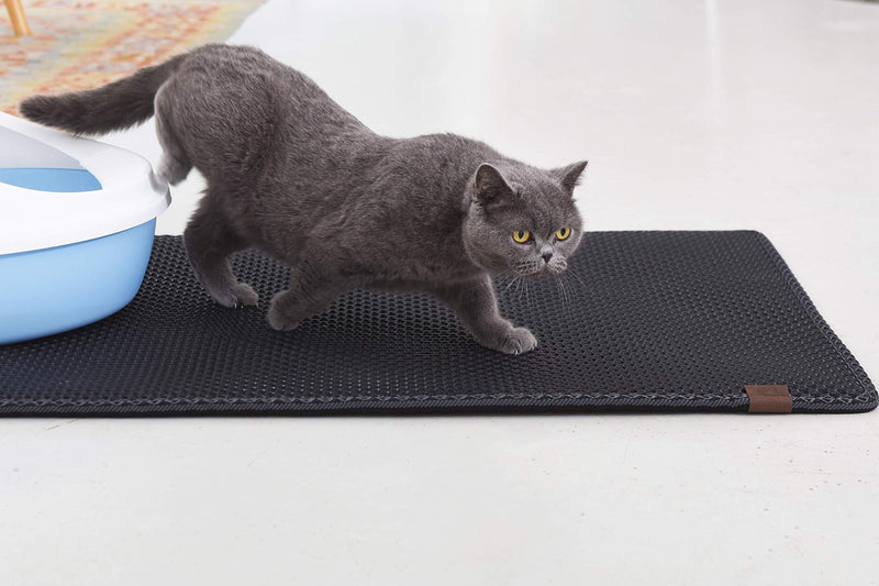 BlackHole Litter Mat Blackhole Cat Litter Mat - Extra-Large Size Rectangular 36" X 25" Dark Gray - PawsPlanet Australia